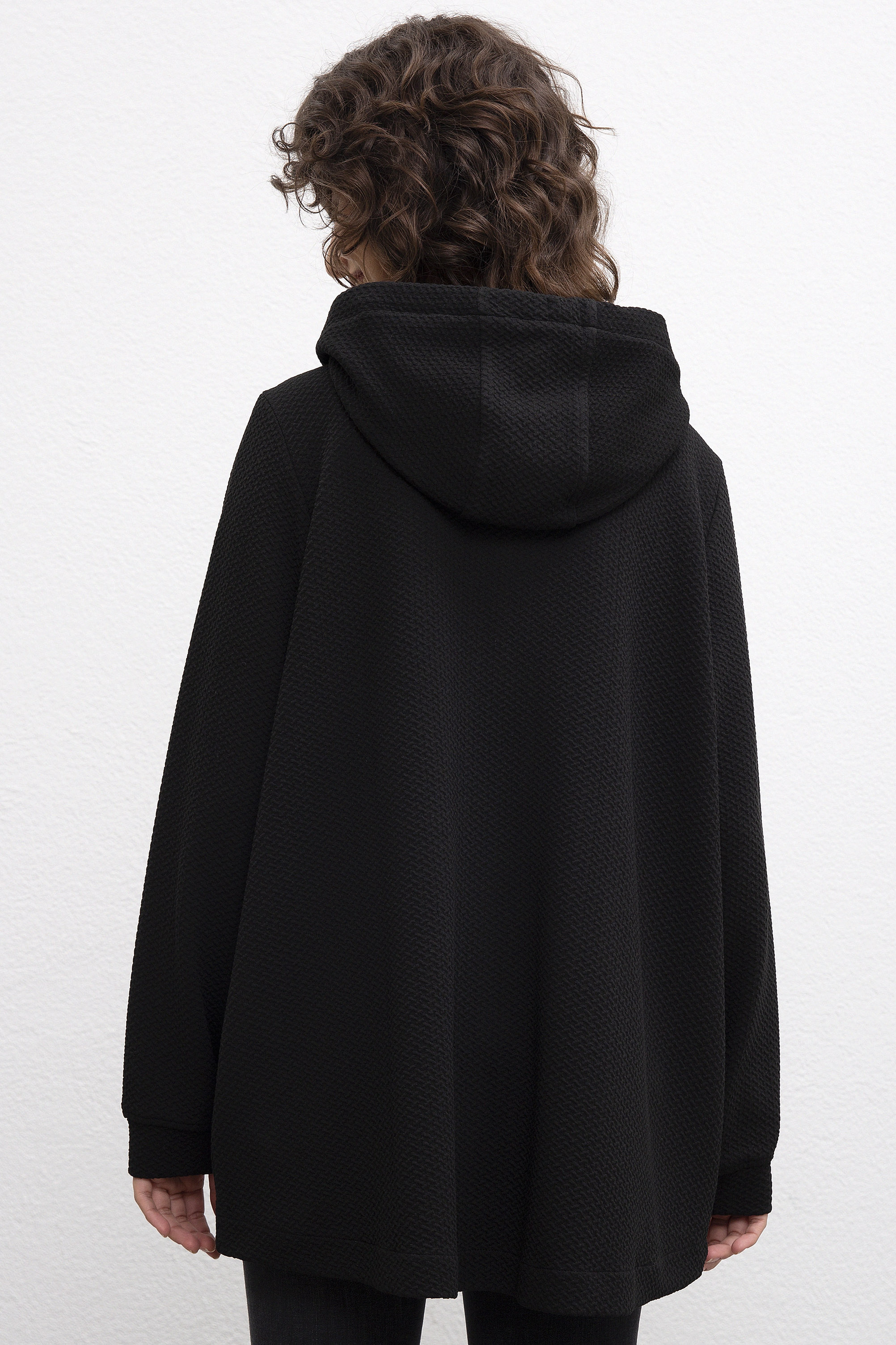 Kadın Siyah Sweatshirt - Image 3