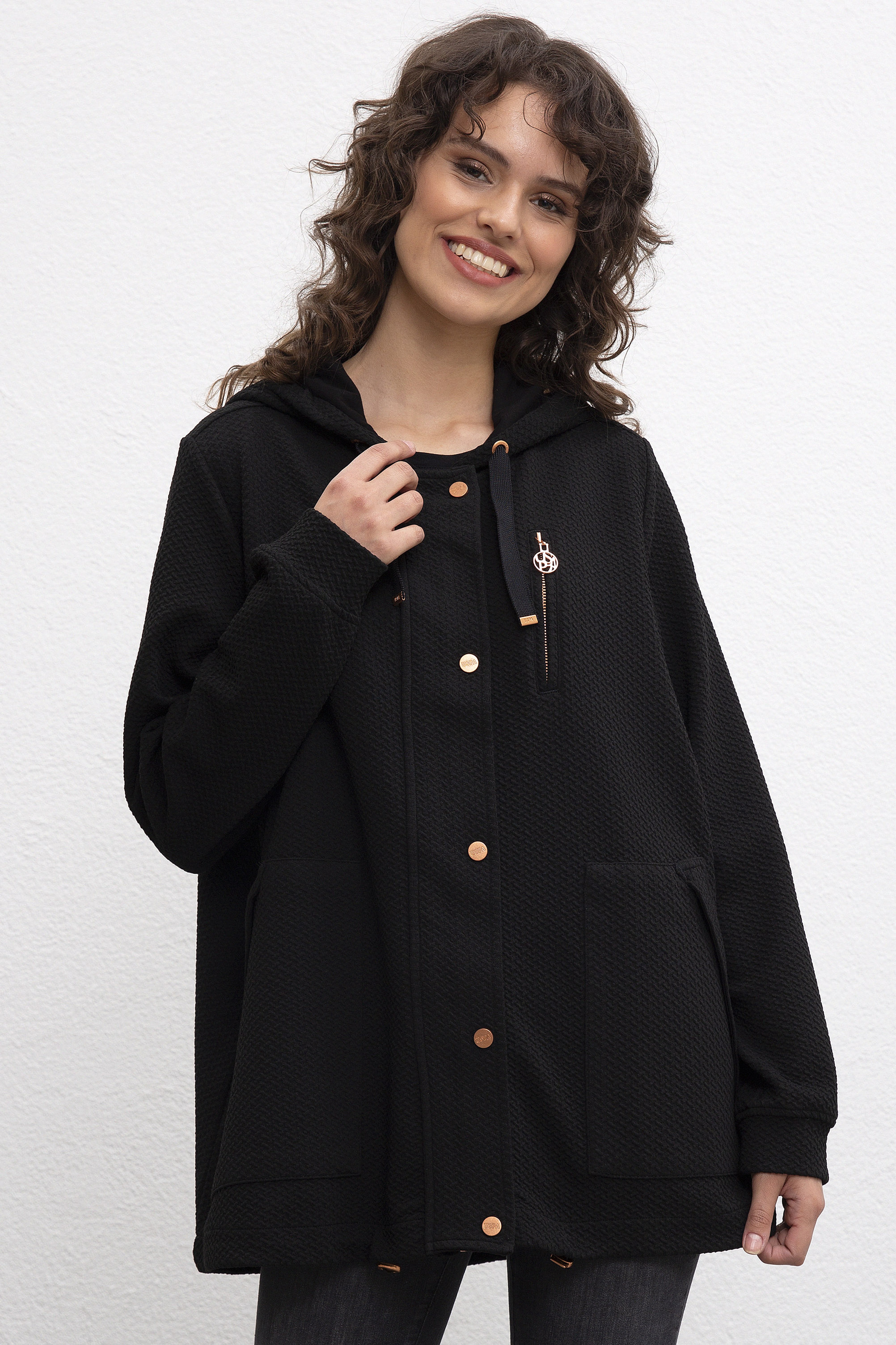 Kadın Siyah Sweatshirt - Image 1