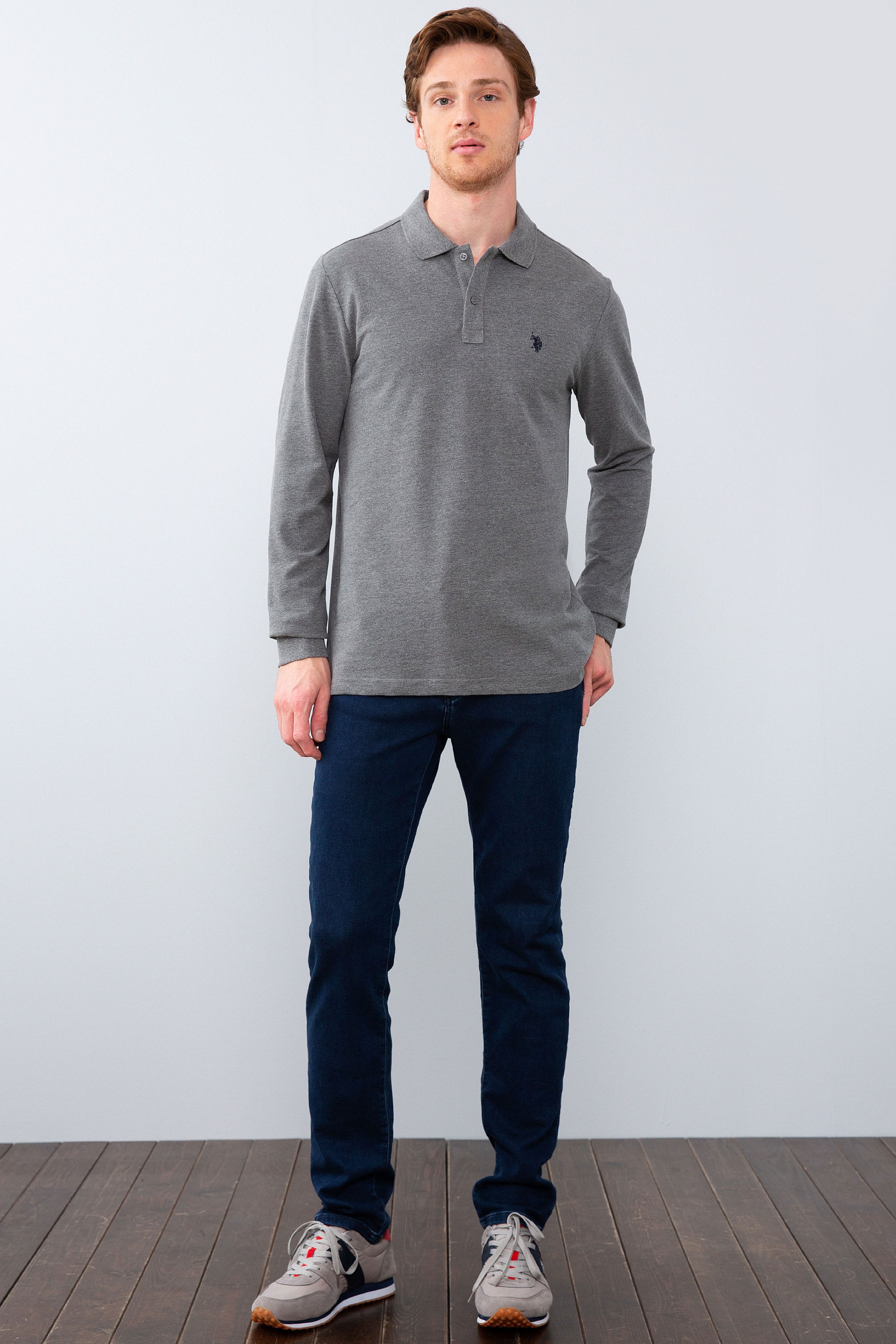 Erkek Antrasit Melanj Basic Sweatshirt