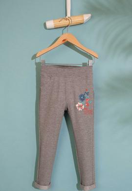 Çocuk Gri Örme Tayt - 50210586012