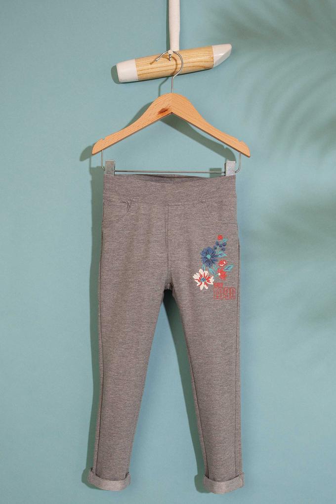 Çocuk Gri Örme Tayt