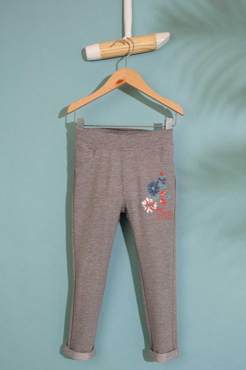 Çocuk Gri Örme Tayt