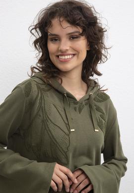 Kadın Haki Sweatshirt - 50206524007