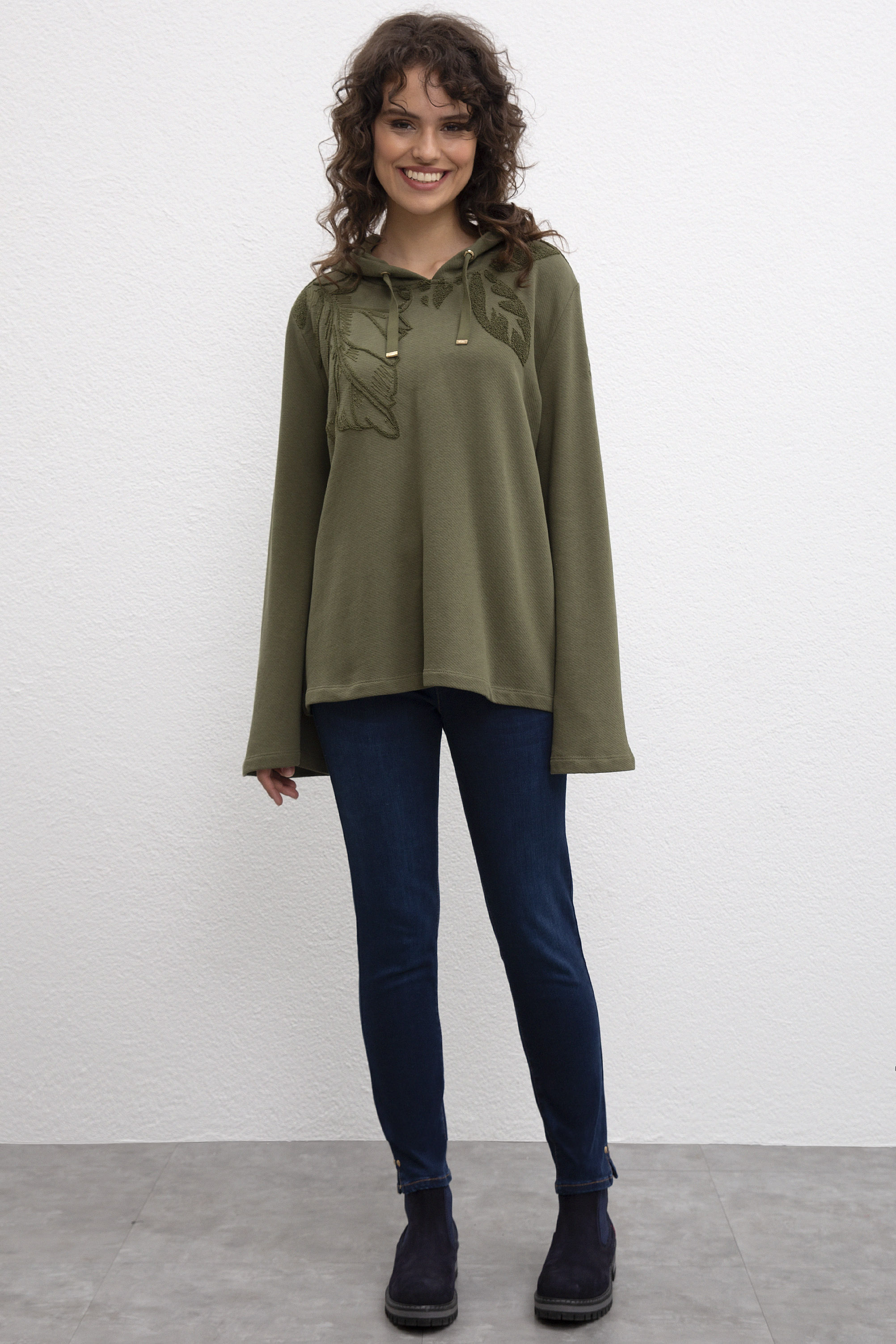 Kadın Haki Sweatshirt