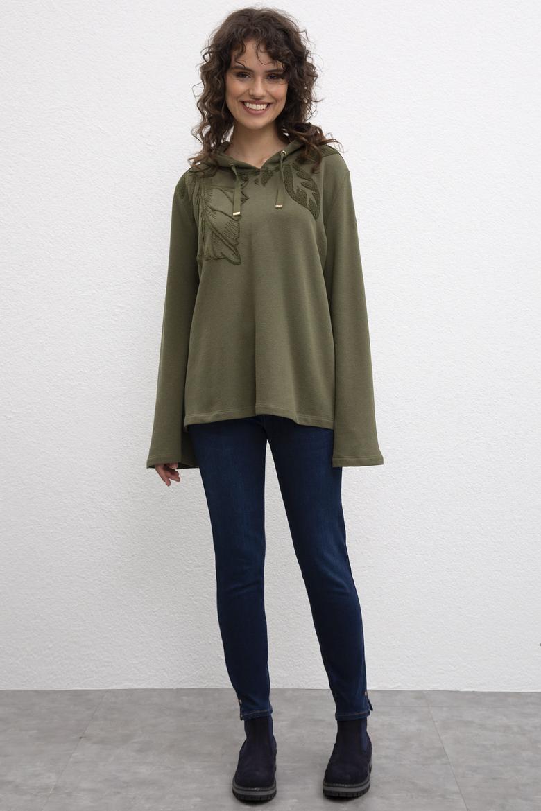 Kadın Haki Sweatshirt - 50206524007