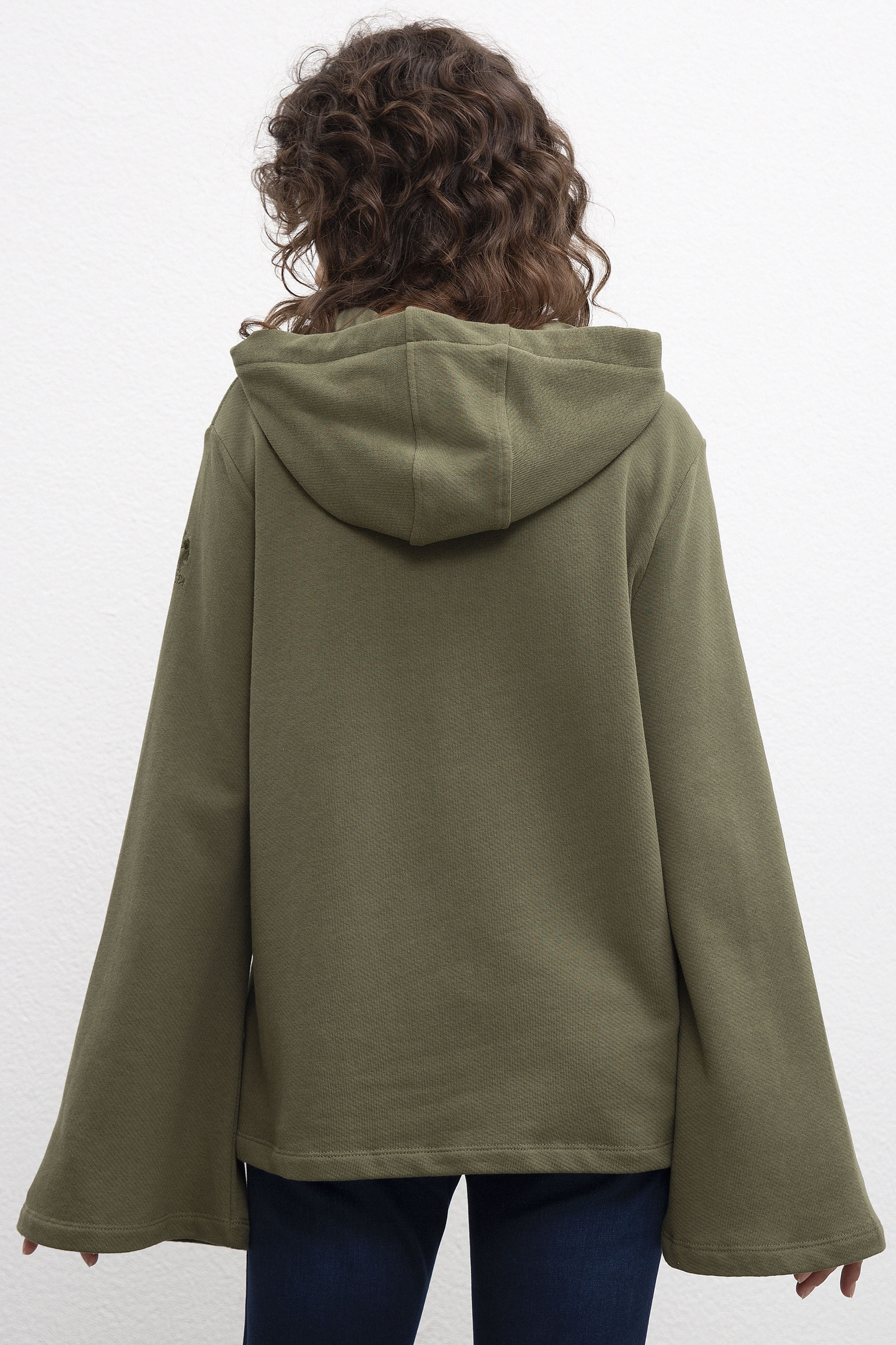 Kadın Haki Sweatshirt - Image 3