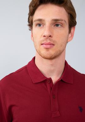 Erkek Bordo Polo Yaka Sweatshirt Basic - 50209199036