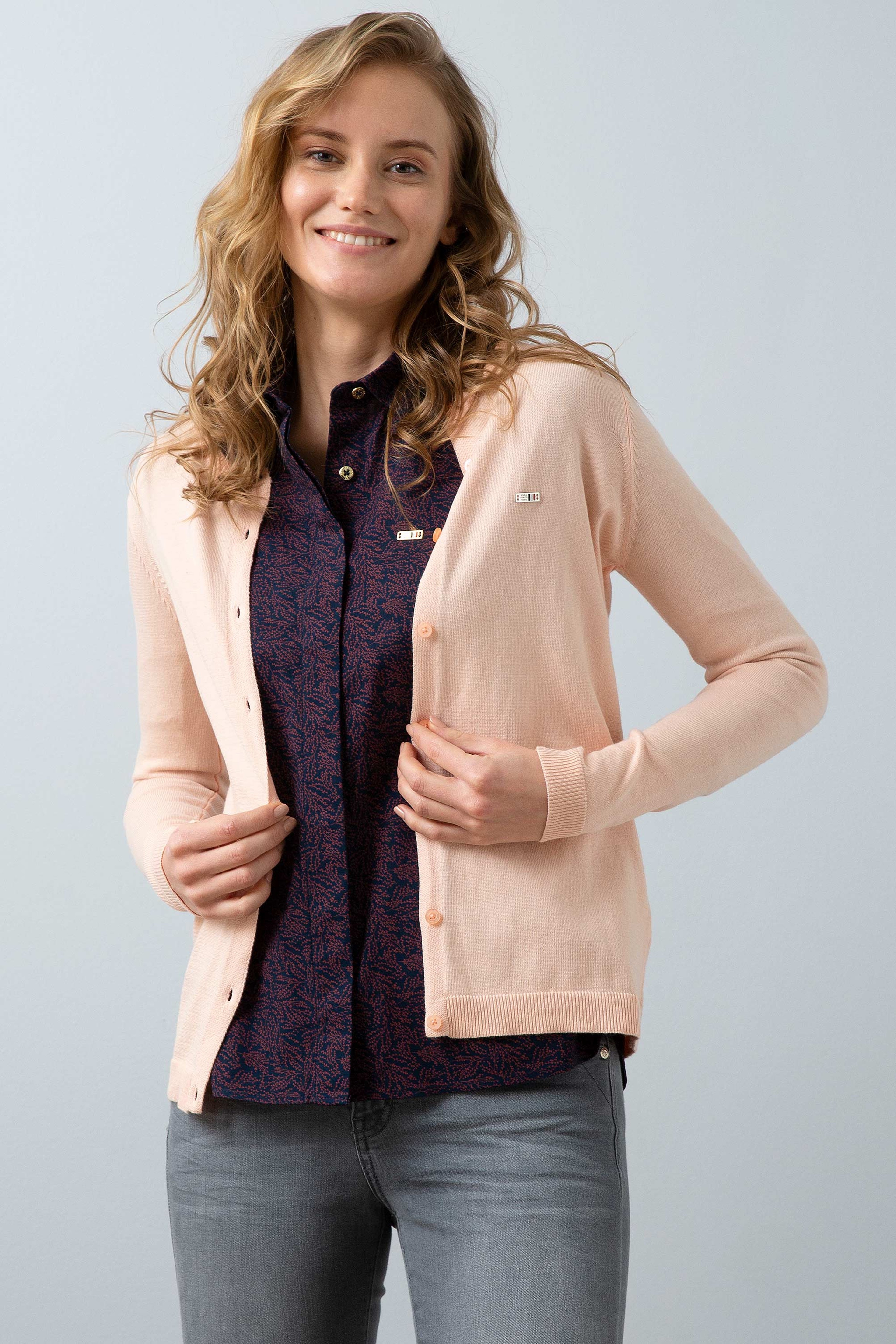 Pembe Triko Hırka Basic - Image 1