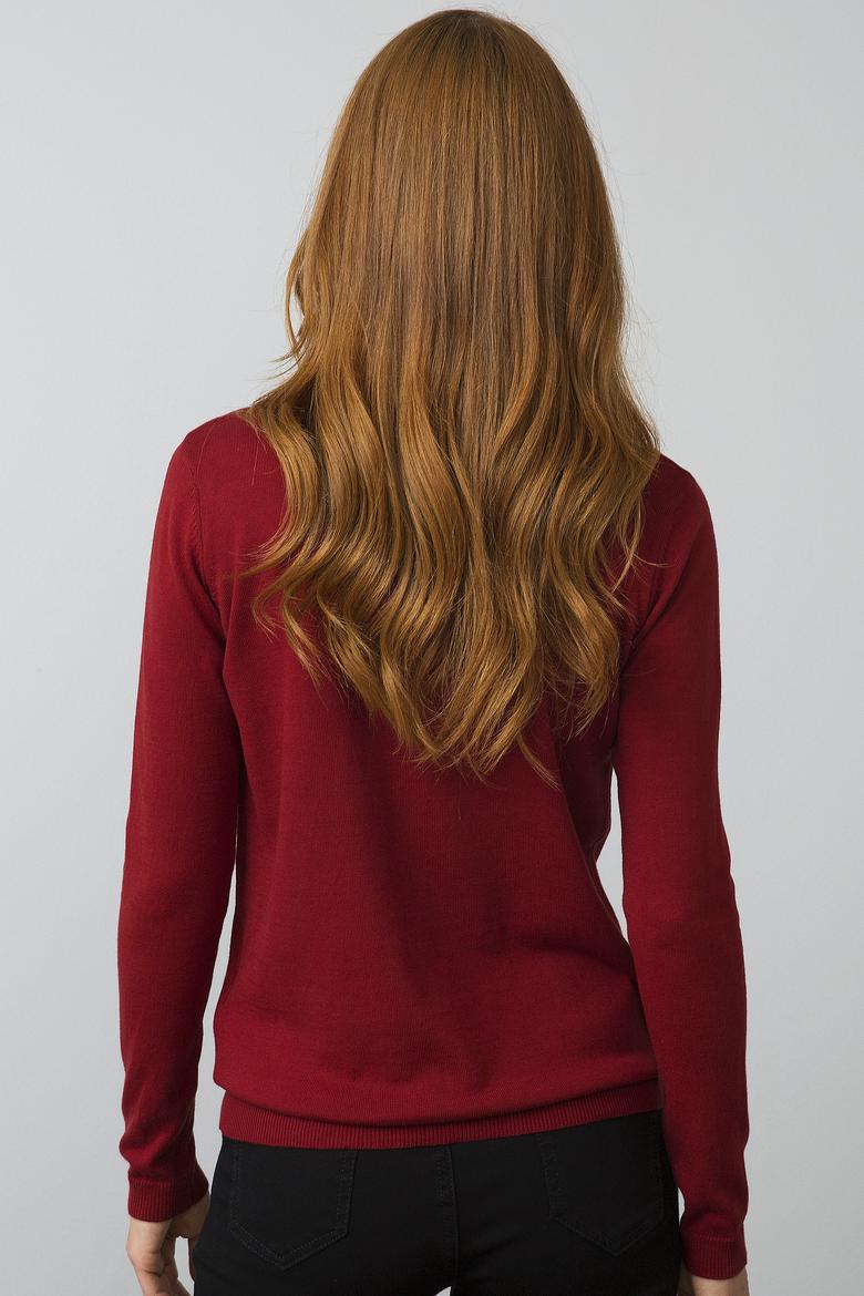 Kadın Kırmızı Basic Triko Hırka - 50193531039