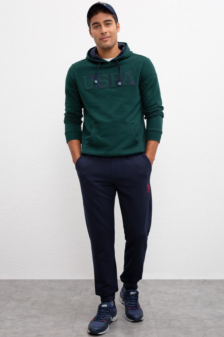 Erkek Koyu Yeşil Kapüşonlu Sweatshirt Basic - 50207318019