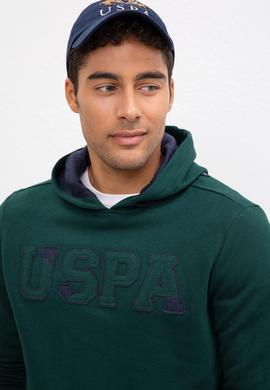 Erkek Koyu Yeşil Kapüşonlu Sweatshirt Basic - 50207318019