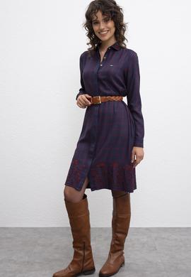 Kadın Lacivert Dokuma Elbise - 50207468003