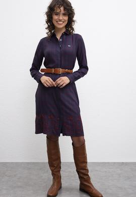 Kadın Lacivert Dokuma Elbise - 50207468003