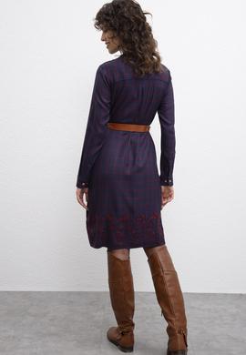 Kadın Lacivert Dokuma Elbise - 50207468003