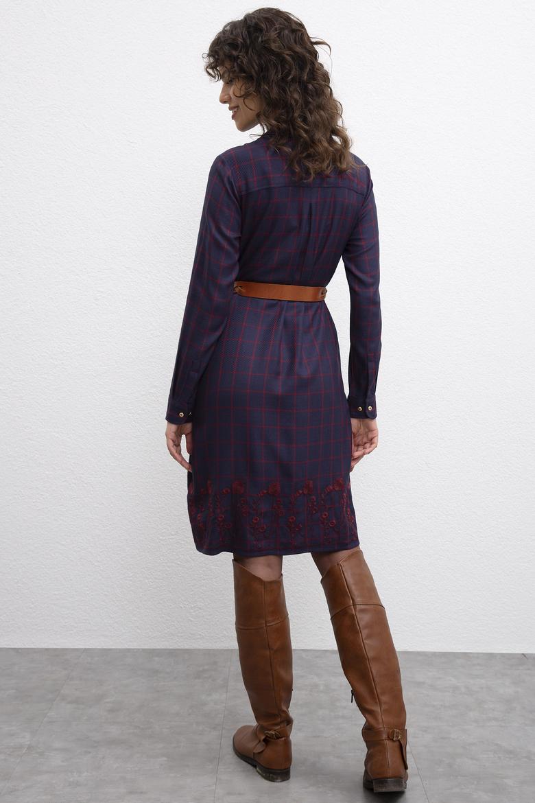 Kadın Lacivert Dokuma Elbise - 50207468003