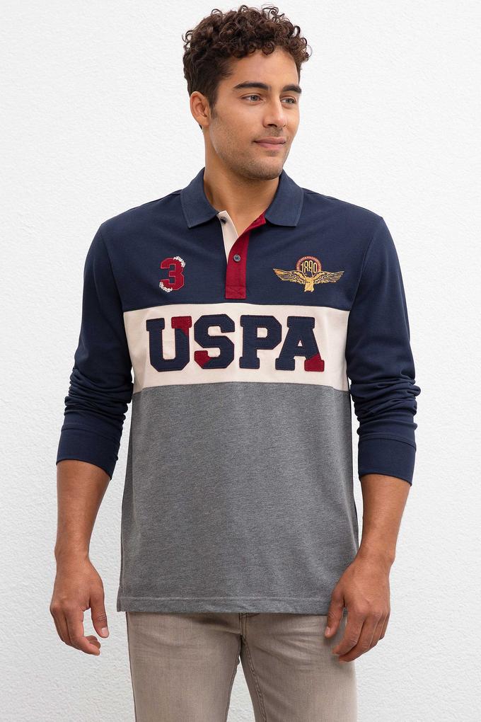 Erkek Lacivert Polo Yaka Sweatshirt