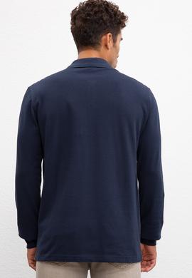 Erkek Lacivert Polo Yaka Sweatshirt - 50207524008