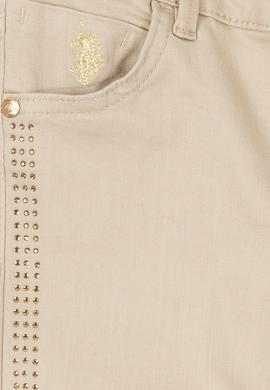Kız Çocuk Bej Kanvas Pantolon - 50207568009