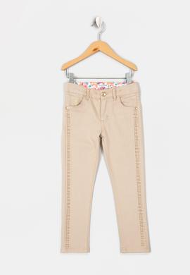 Kız Çocuk Bej Kanvas Pantolon - 50207568009