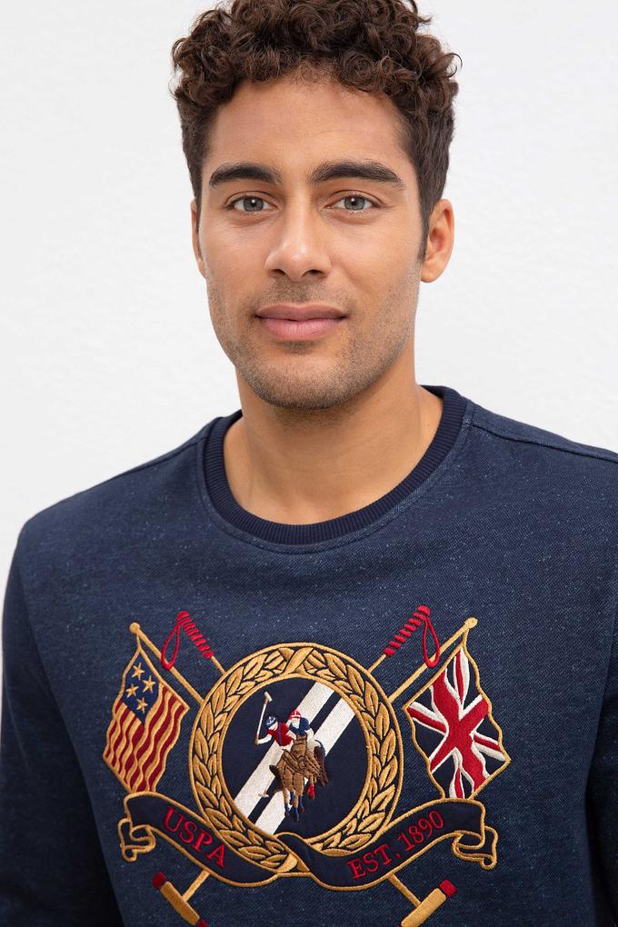 Erkek Lacivert Bisiklet Yaka Sweatshirt