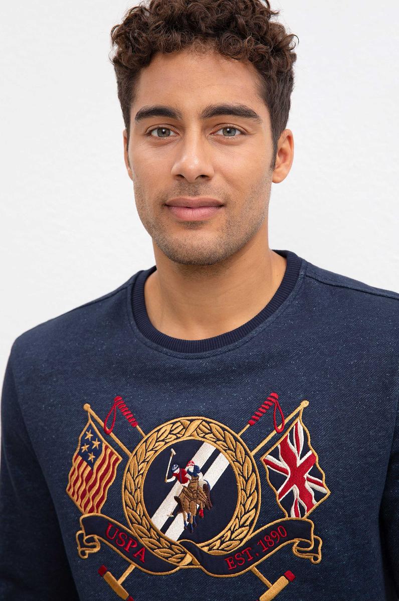 Erkek Lacivert Bisiklet Yaka Sweatshirt