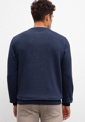 Erkek Lacivert Bisiklet Yaka Sweatshirt - 50207609008