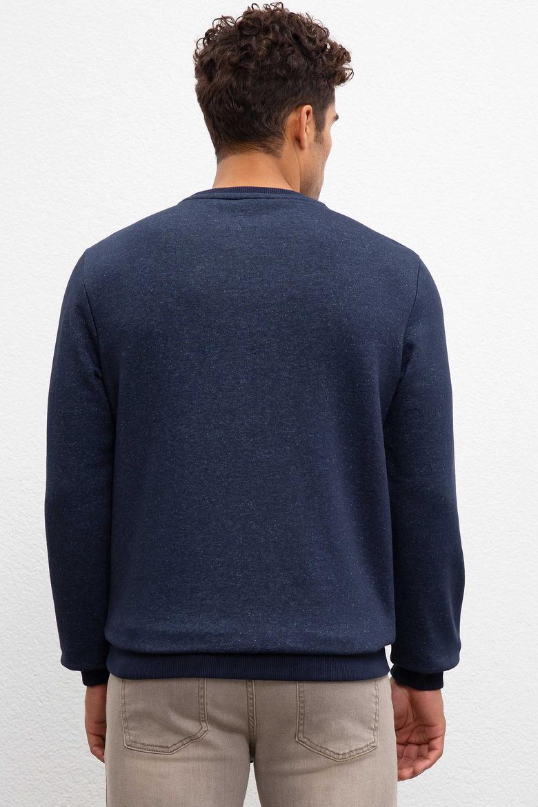 Erkek Lacivert Bisiklet Yaka Sweatshirt - 50207609008