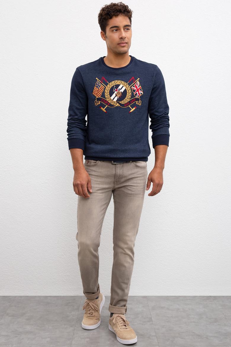 Erkek Lacivert Bisiklet Yaka Sweatshirt - 50207609008