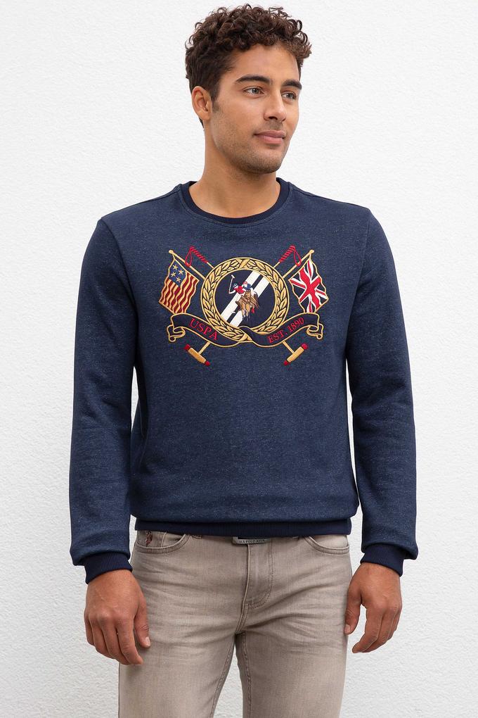 Erkek Lacivert Bisiklet Yaka Sweatshirt