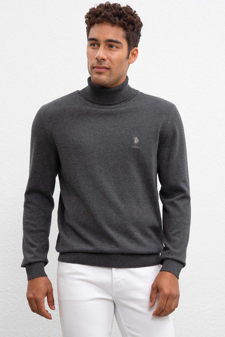 Erkek Antrasit Melanj Basic Kazak - 50207646053