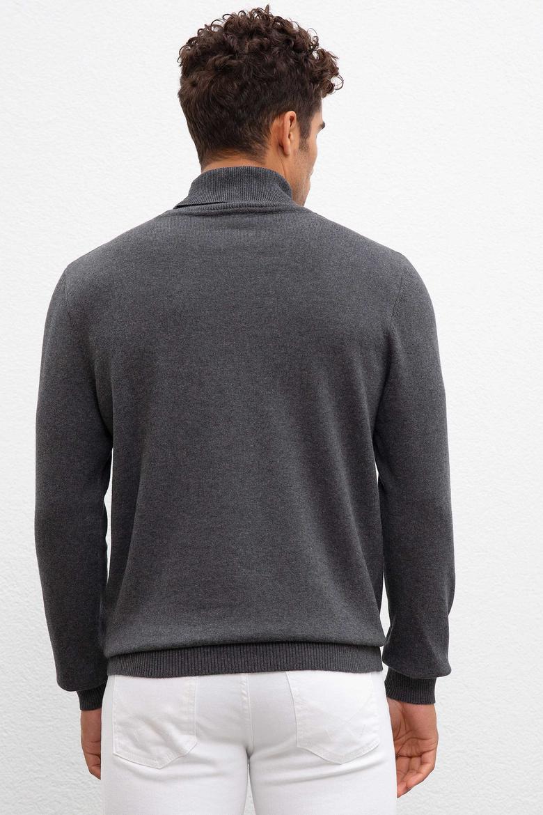 Erkek Antrasit Melanj Basic Kazak - 50207646053