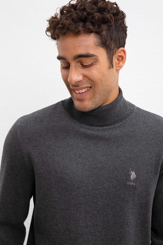 Erkek Antrasit Melanj Basic Kazak