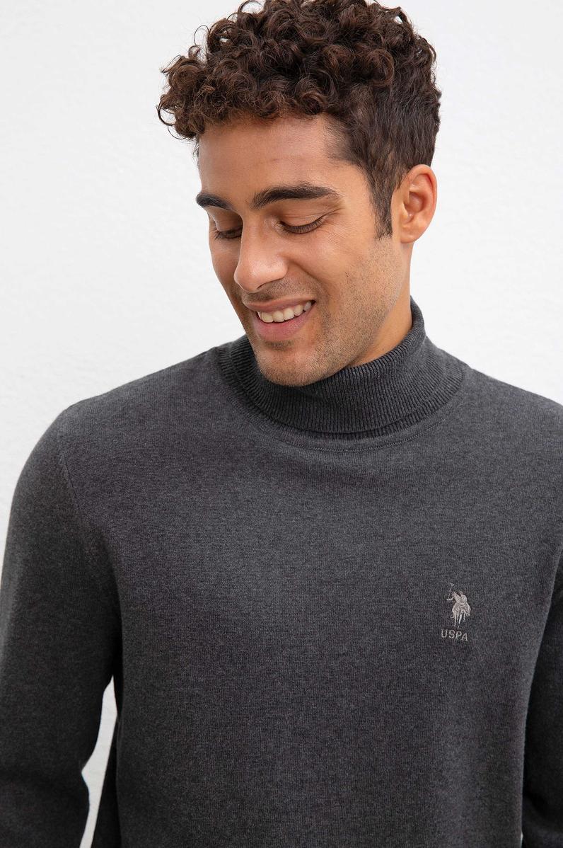 Erkek Antrasit Melanj Basic Kazak