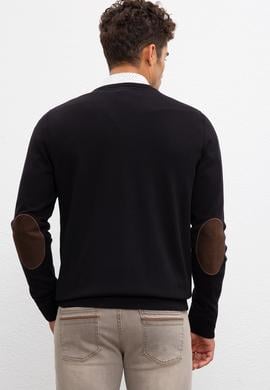 Erkek Siyah V-Yaka Triko Kazak Basic - 50207651017