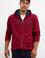 Erkek Bordo Kapüşonlu Fermuarlı Sweatshirt