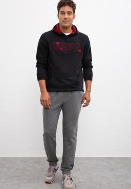 Erkek Siyah Kapüşonlu Sweatshirt Basic - 50207318029