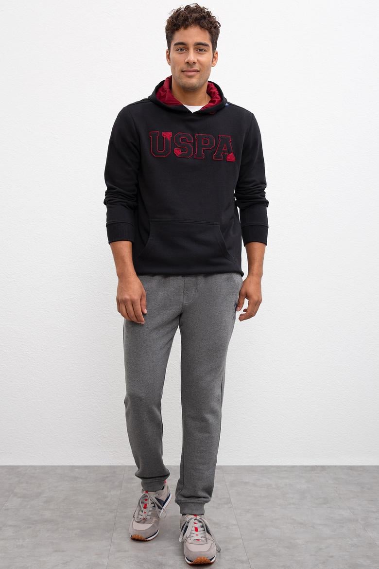 Erkek Siyah Kapüşonlu Sweatshirt Basic - 50207318029