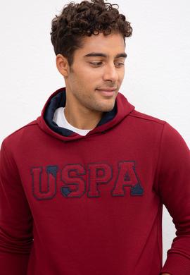 Erkek Bordo Kapüşonlu Sweatshirt Basic - 50207318060