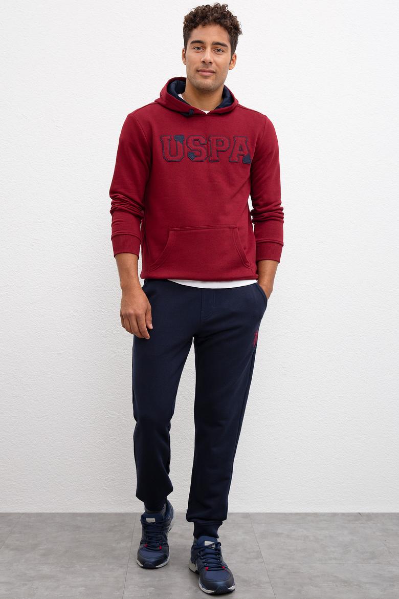 Erkek Bordo Kapüşonlu Sweatshirt Basic - 50207318060