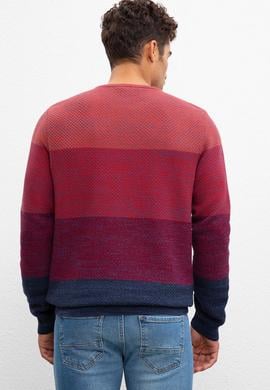 Erkek Kırmızı Bisiklet Yaka Triko Kazak - 50207644015