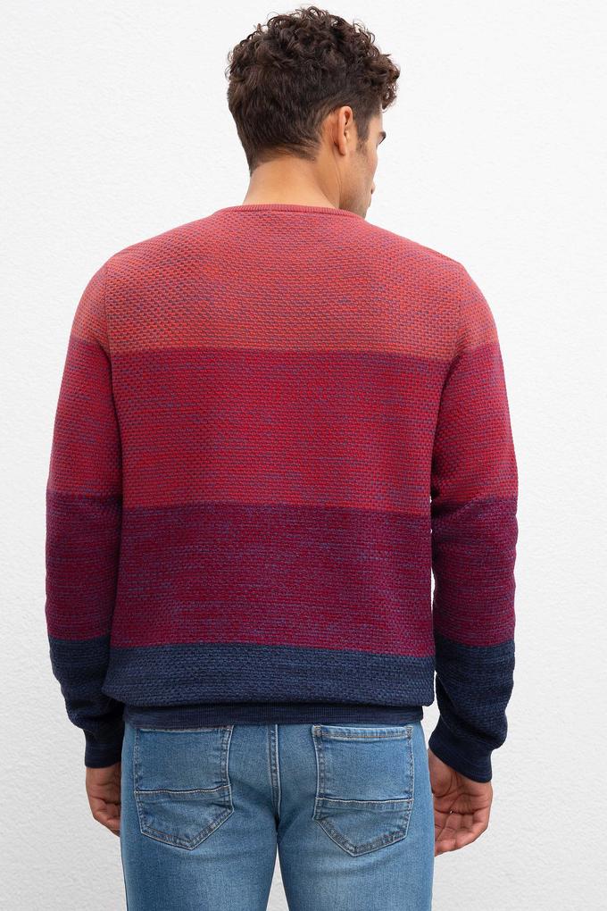 Erkek Kırmızı Bisiklet Yaka Triko Kazak