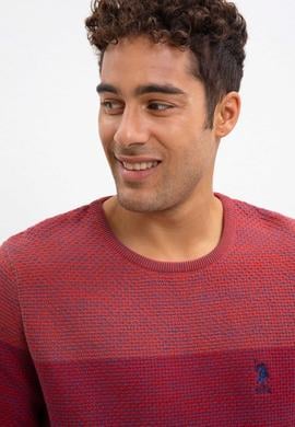 Erkek Kırmızı Bisiklet Yaka Triko Kazak - 50207644015