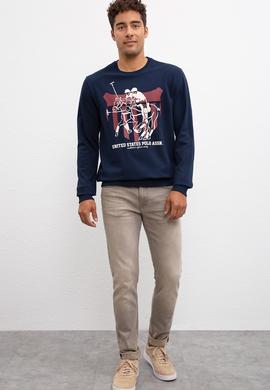 Erkek Lacivert Bisiklet Yaka Sweatshirt - 50208654001
