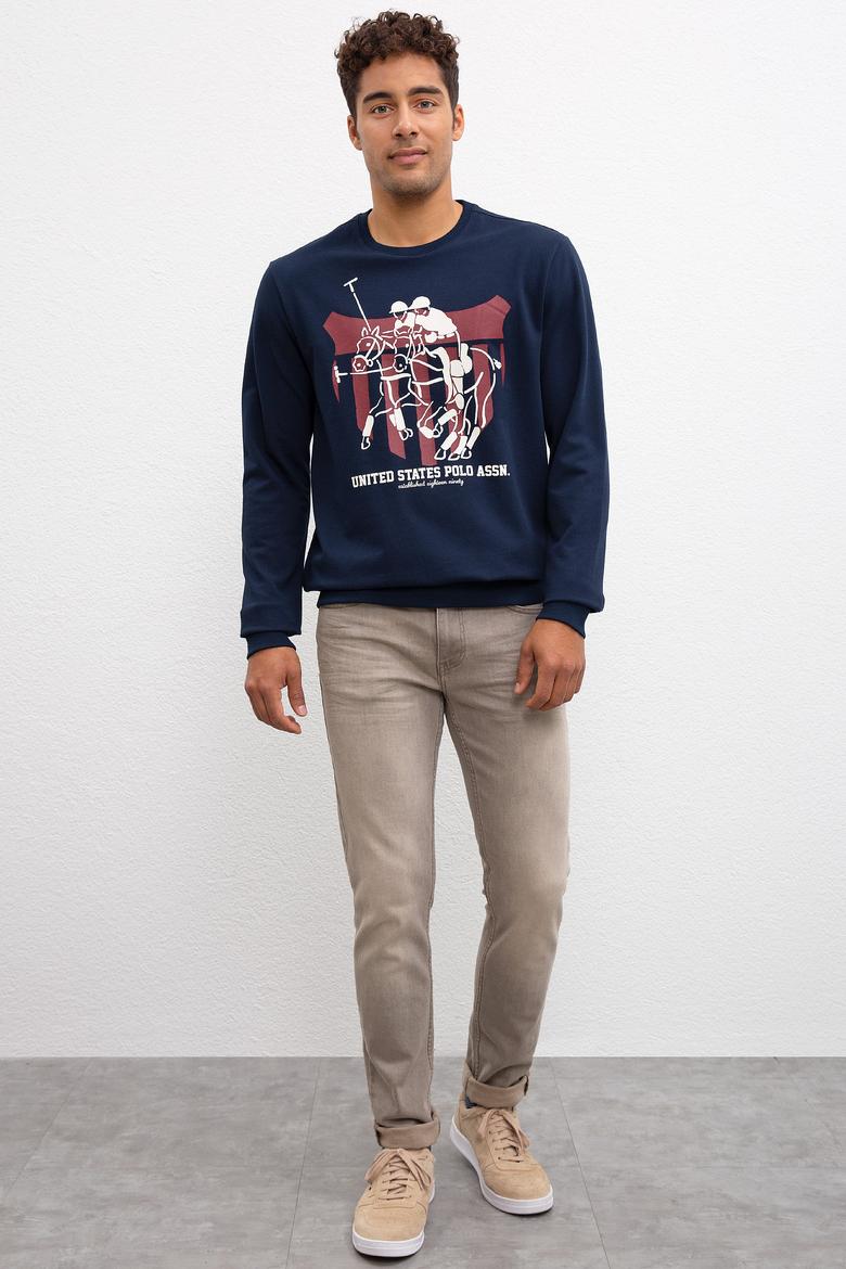 Erkek Lacivert Bisiklet Yaka Sweatshirt - 50208654001