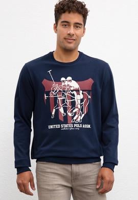 Erkek Lacivert Bisiklet Yaka Sweatshirt - 50208654001