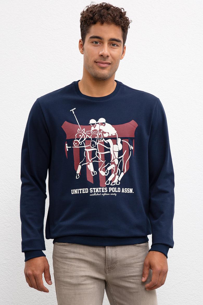 Erkek Lacivert Bisiklet Yaka Sweatshirt