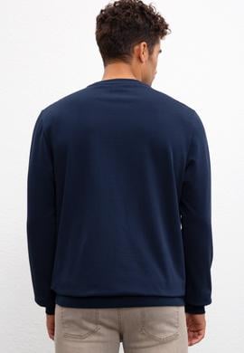 Erkek Lacivert Bisiklet Yaka Sweatshirt - 50208654001