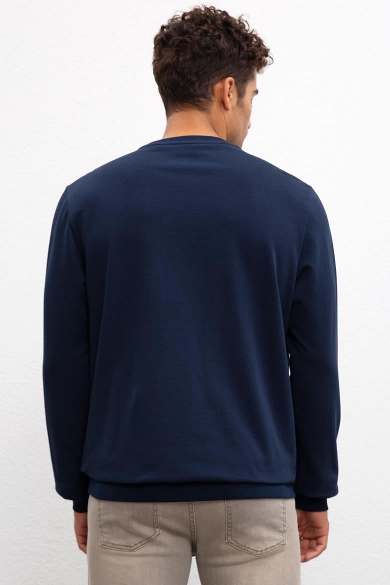 Erkek Lacivert Bisiklet Yaka Sweatshirt - 50208654001