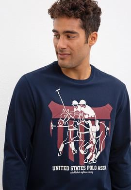 Erkek Lacivert Bisiklet Yaka Sweatshirt - 50208654001