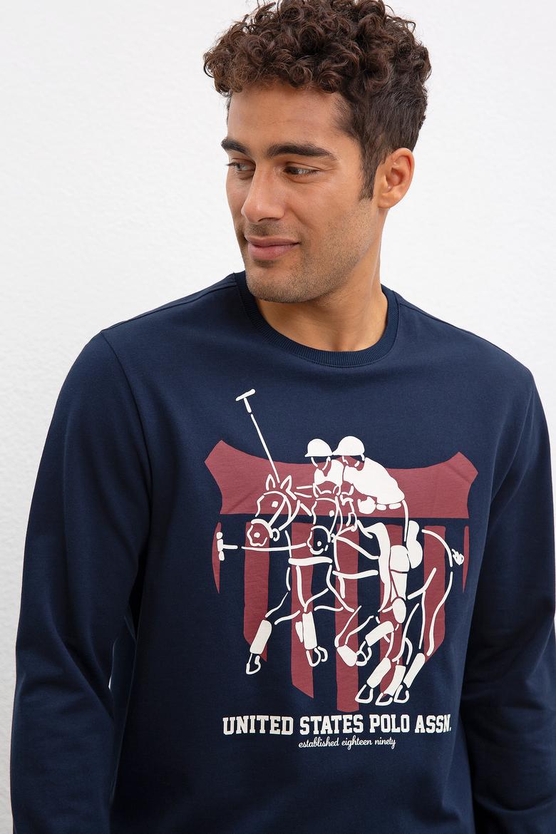 Erkek Lacivert Bisiklet Yaka Sweatshirt - 50208654001